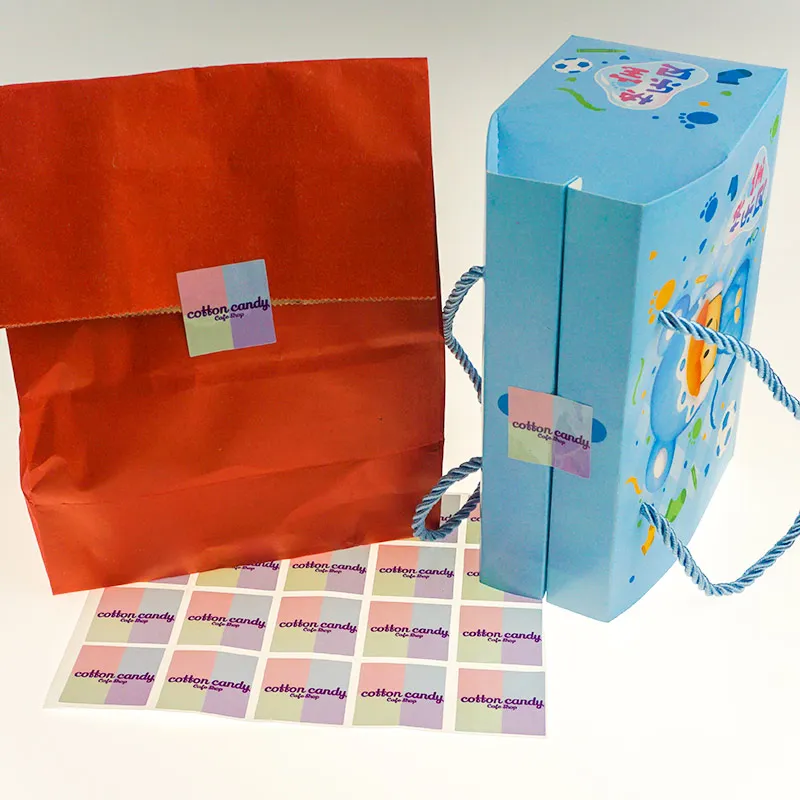 Custom Logo Vinyl Matte Food Box Sealing Sticker for Package