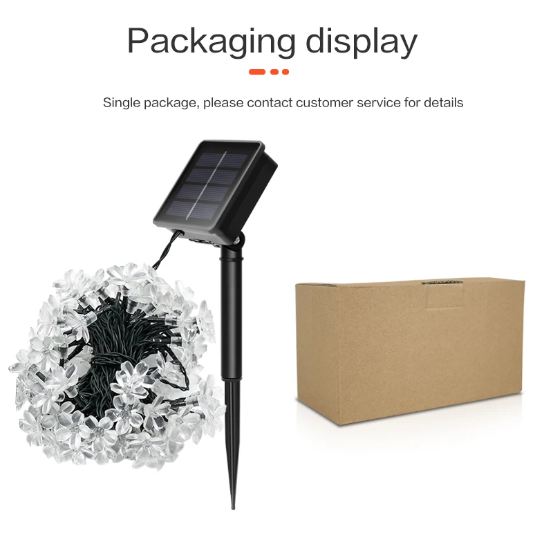 7M Outdoor Waterproof Solar Garden Decor LED String Light 50 LED Fairy Blossom Sakura Cherry Flower Lamp Body