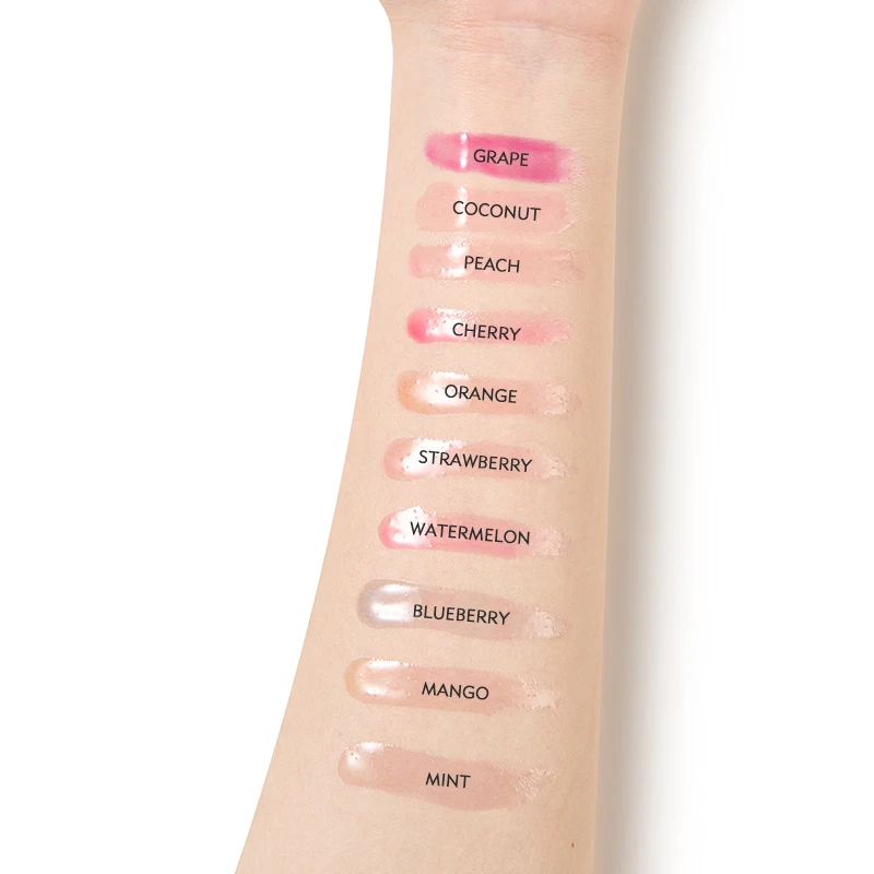 Custom Logo Fruit Lip Oil Private Label Vegan Strawberry Watermelon Lip Gloss Flavoring Oil Color Changing Plumping  Lip Oil