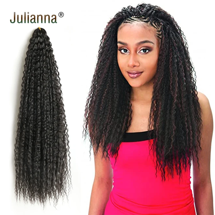 Julianna Kanekalon 18 28 inch 90-120g brazilian curl ombre synthetic brazilian curl crochet braiding hair