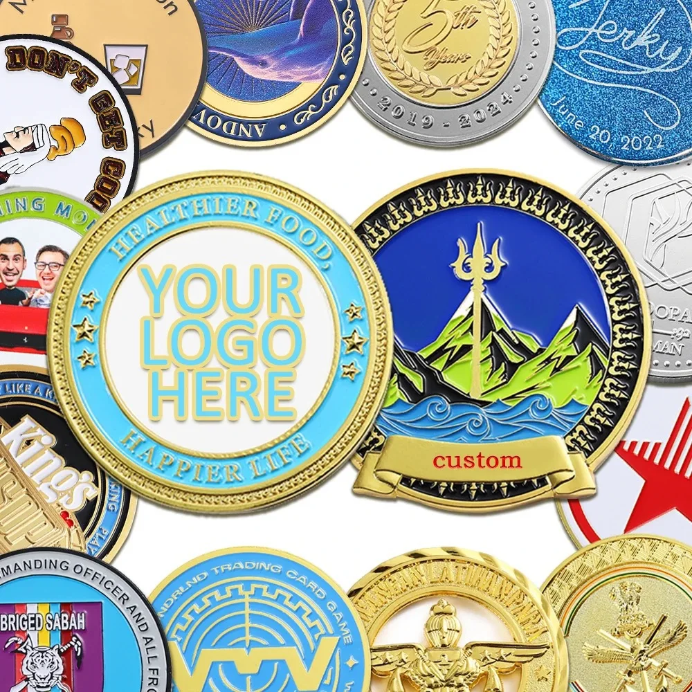 Manufacturer Custom Coins Personalized Custom Your Own Logo 3D Zinc  Gold Silver Metal Enamel Collection Challenge Coin