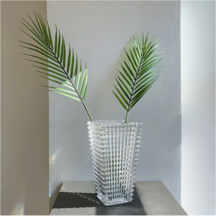 Machine Made Living Room Decor Heavy Flower Arrangement Crystal Mosaic Glass Vase