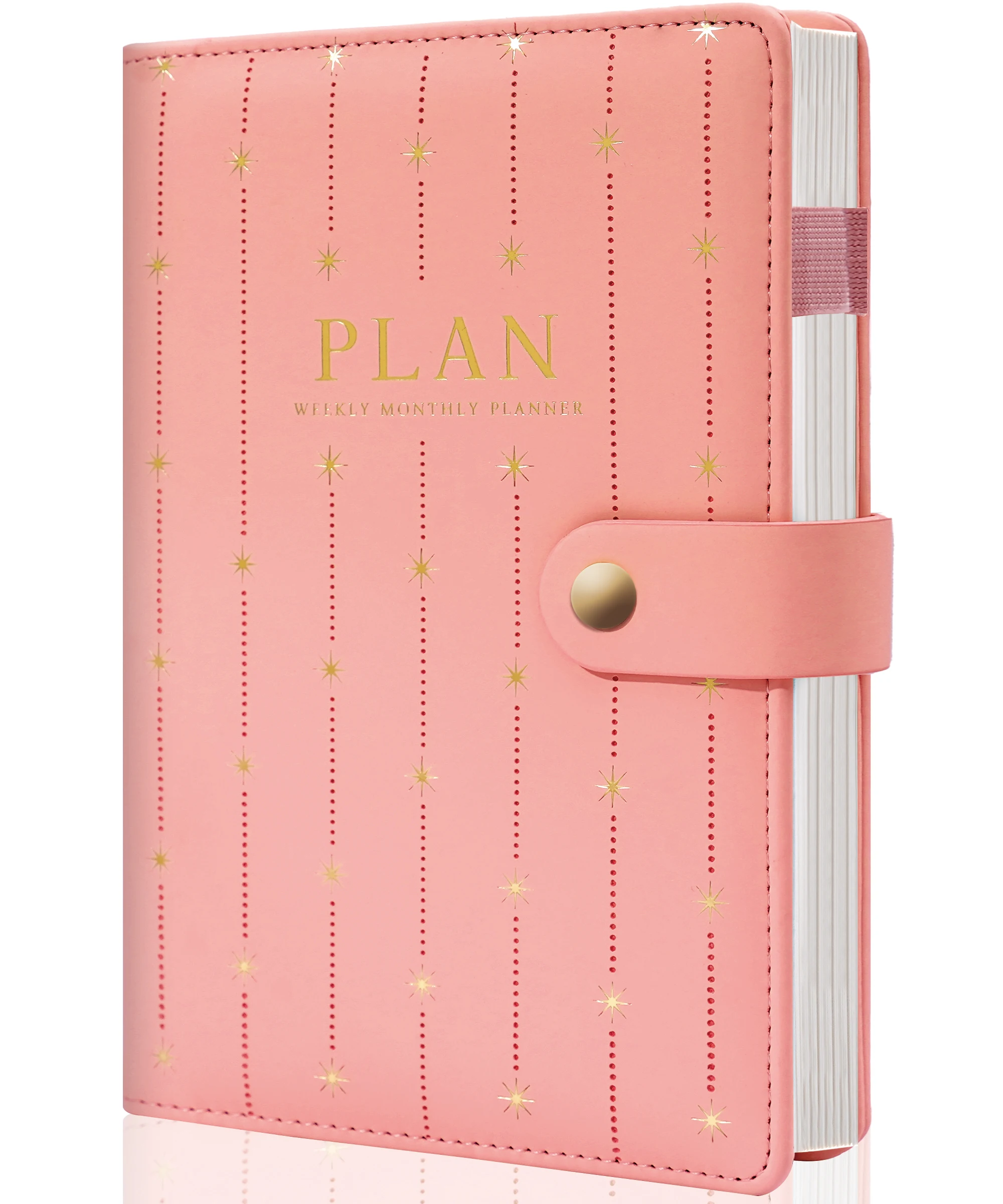 wholesale ready stock pink a5 pu leather notebook custom logo good quality weekly planner business office gift notebook