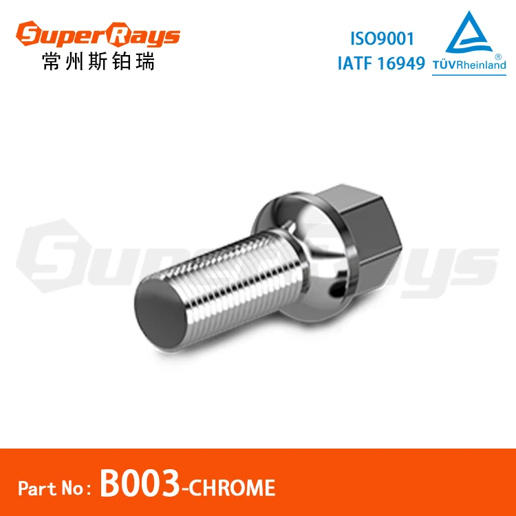 MR LUG NUT B003 Chrome finish Ball Seat SR13,Hex17mm Class10.9, Box Packing Wheel hub Bolt