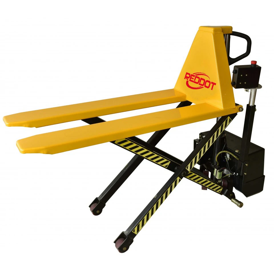 REDDOT new-launched object-sensing electric automatic height adjust high hand scissor lift pallet truck