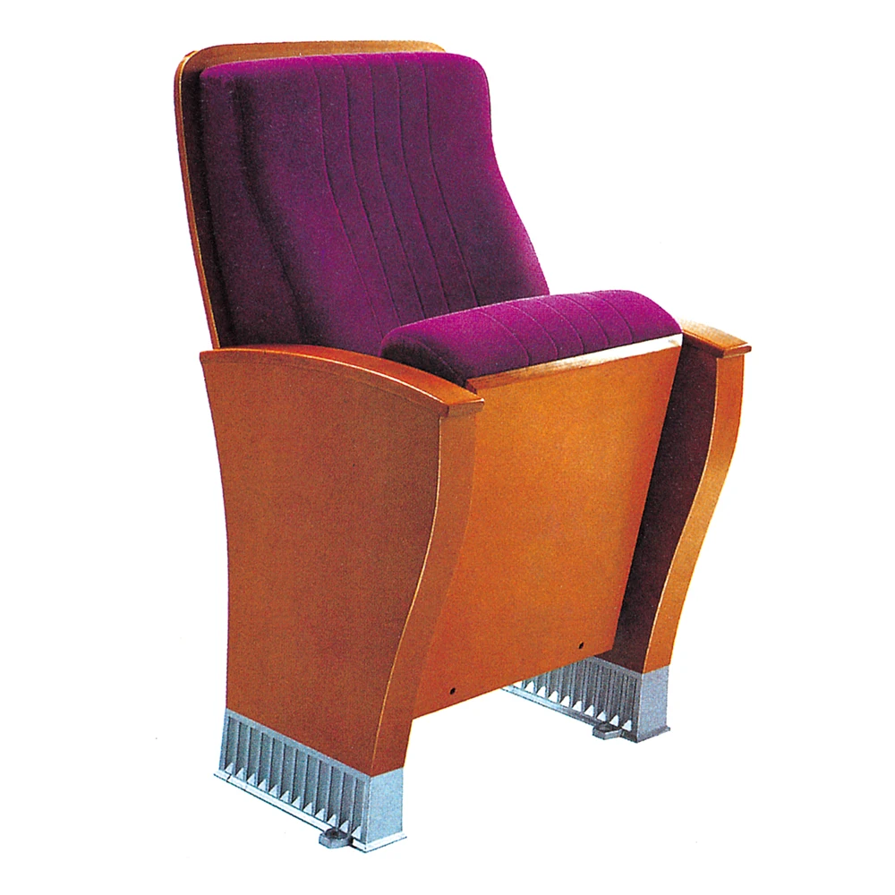 Luxury wooden auditorium chair church pew folding lecture hall seating concert hall chair