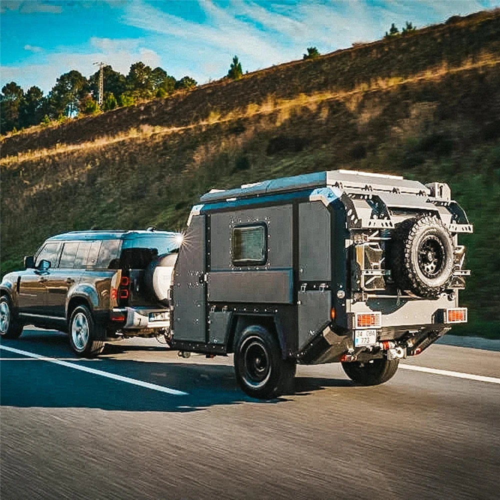 New design low price gas water heater camping trailer pop up off-road caravan with high quality