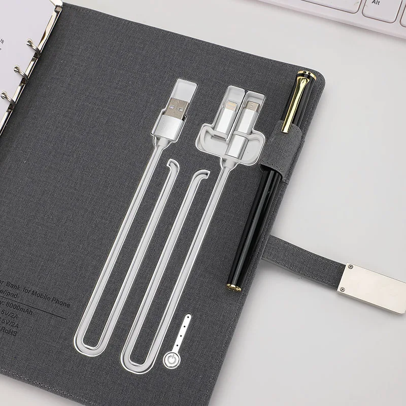 Супер бизнес со светодиодной подсветкой логотип USB блокнот взять записная книжка с мягким прикосновением кожаный чехол-книжка