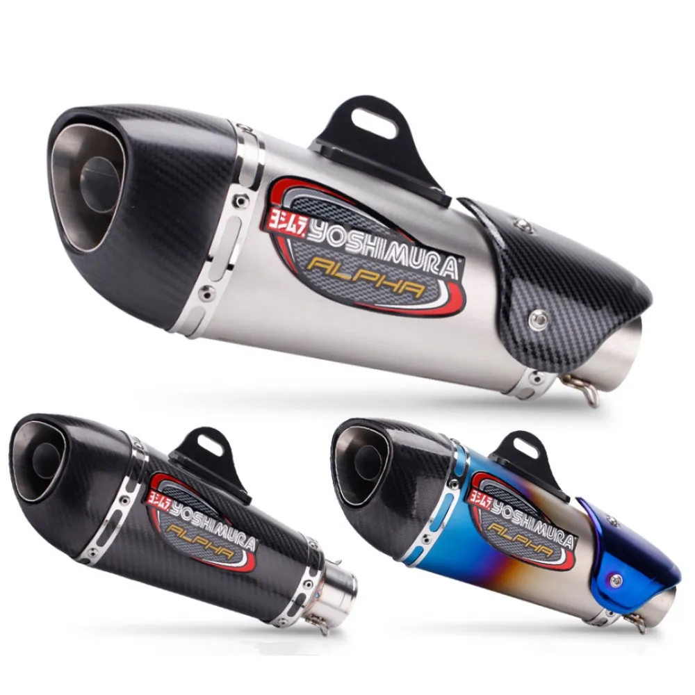 Motorcycle Exhaust YOSHIMURA Alpha Carbon DB Killer Muffler Escape Link Pipe For YAMAHA R1 R3 R6 NINJA400 656 Z900 CBR600 500