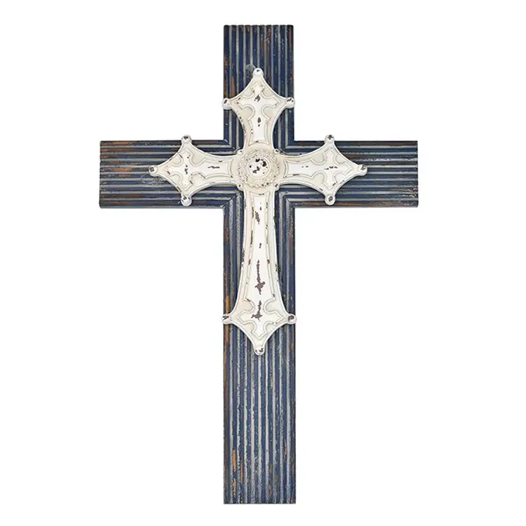 Wholesale Resin Cross With Wood Religious Crosses for Crafts