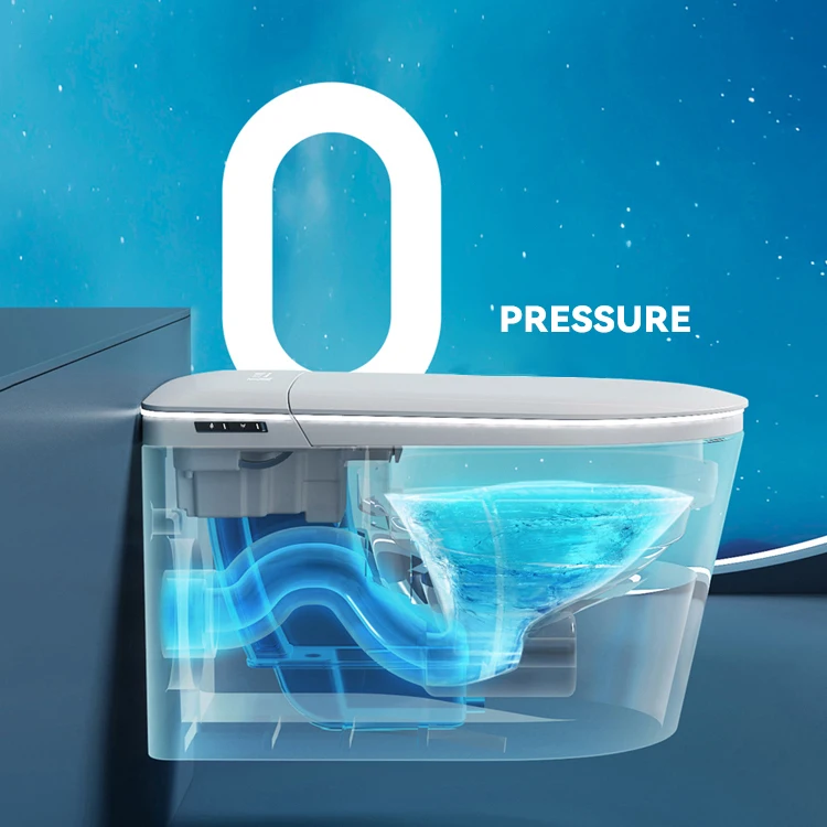 Sanitary Ware Intelligent Toilet Bowl Hanging Wall Mounted Bathroom Water Closet Automatic Flush Wall Hung Smart Toilet