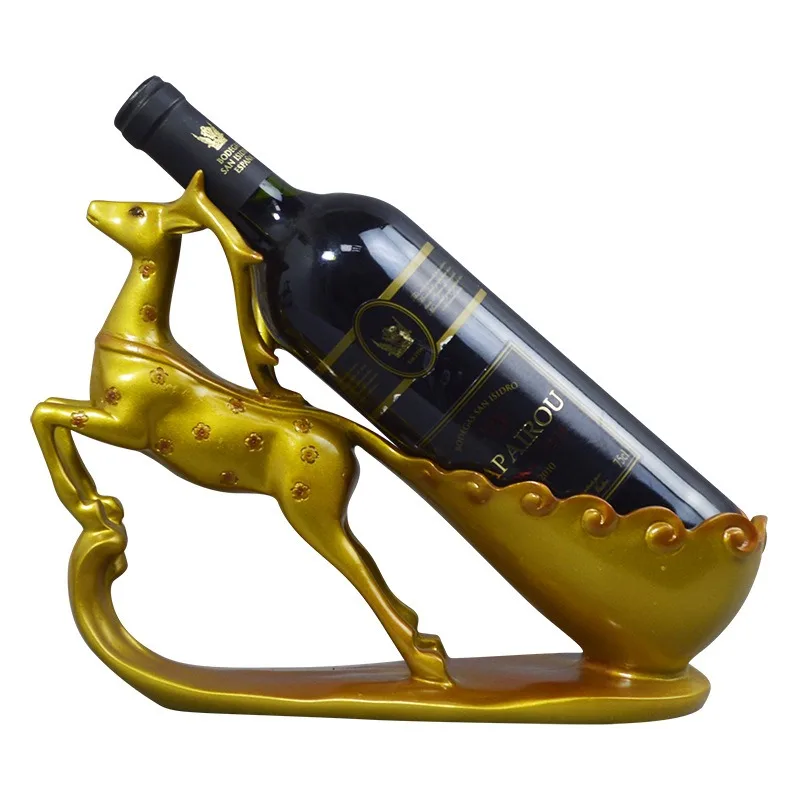 Creative Wine Rack Decoration Resin Deer Crafts Home Bookcase Wine Cabinet Desktop Decoration Decoration