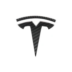 Tesla model 3 accessories car logo decoration carbon fiber accept customized