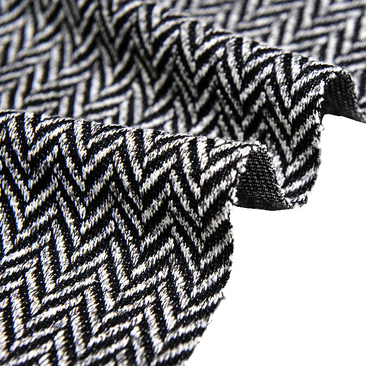 
Yarn dyed knitted fabric herringbone jacquard pattern for garment textile 