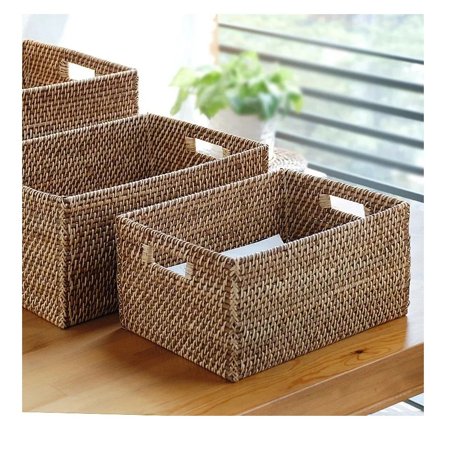 
100% Natural Straw Storage Basket - Natural Bamboo Storage Basket - Straw Basket Weaving Ms GiGi 0084974399971 
