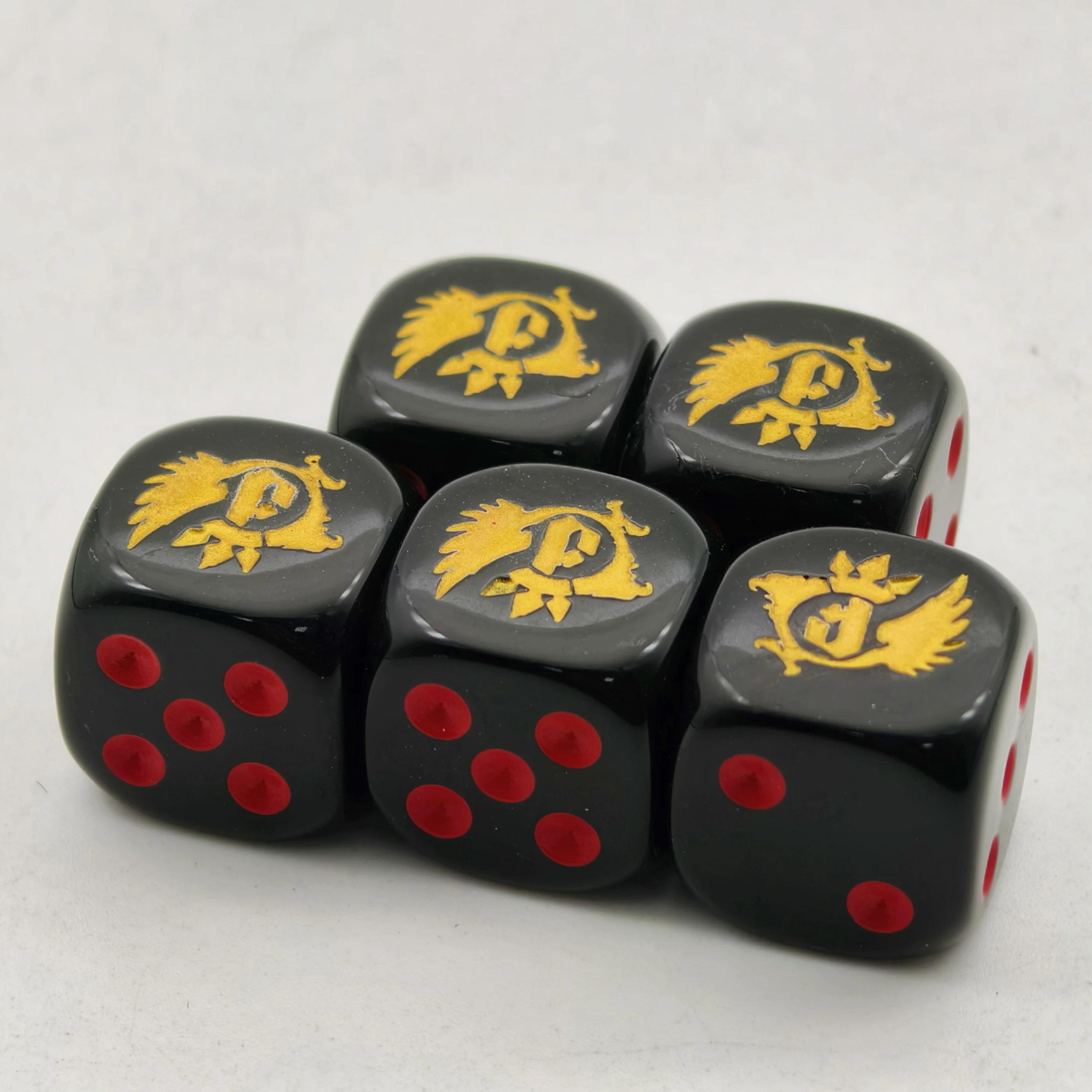 factory free design and sample board game point dice set custom engrave printed black logo round edge luxury point dice set