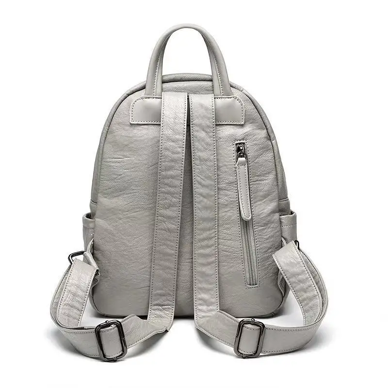 2023 new fashion pure color other women and girls PU leather backpack for daily use