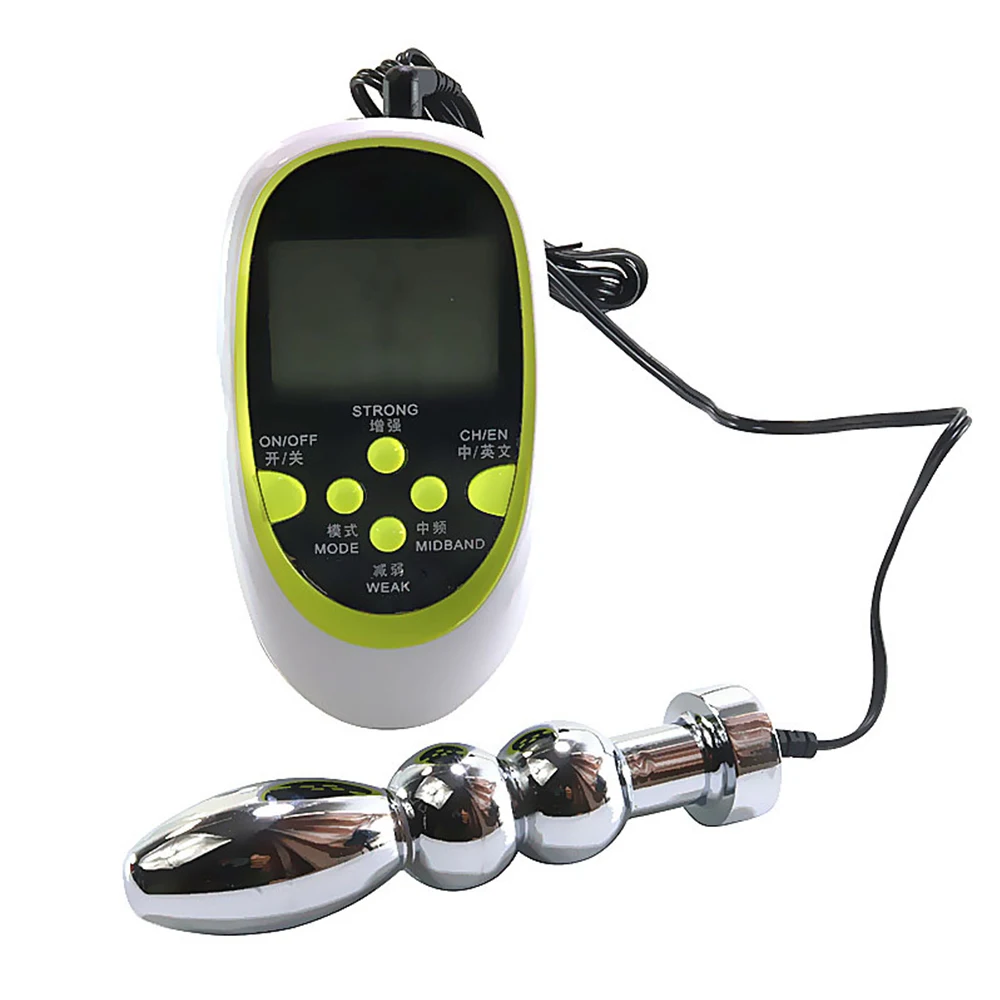 MULHERELFO Electric shock pulse anal plug Masturbation tool Metal Anal beads Prostate Electrical Stimulation G