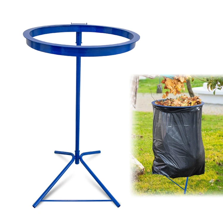 JH-Mech Bin Bag Holder in Steel Galvanised Trash Bag Holder with Wheels Portable Trash Bin Rack Garbage Bag Holder