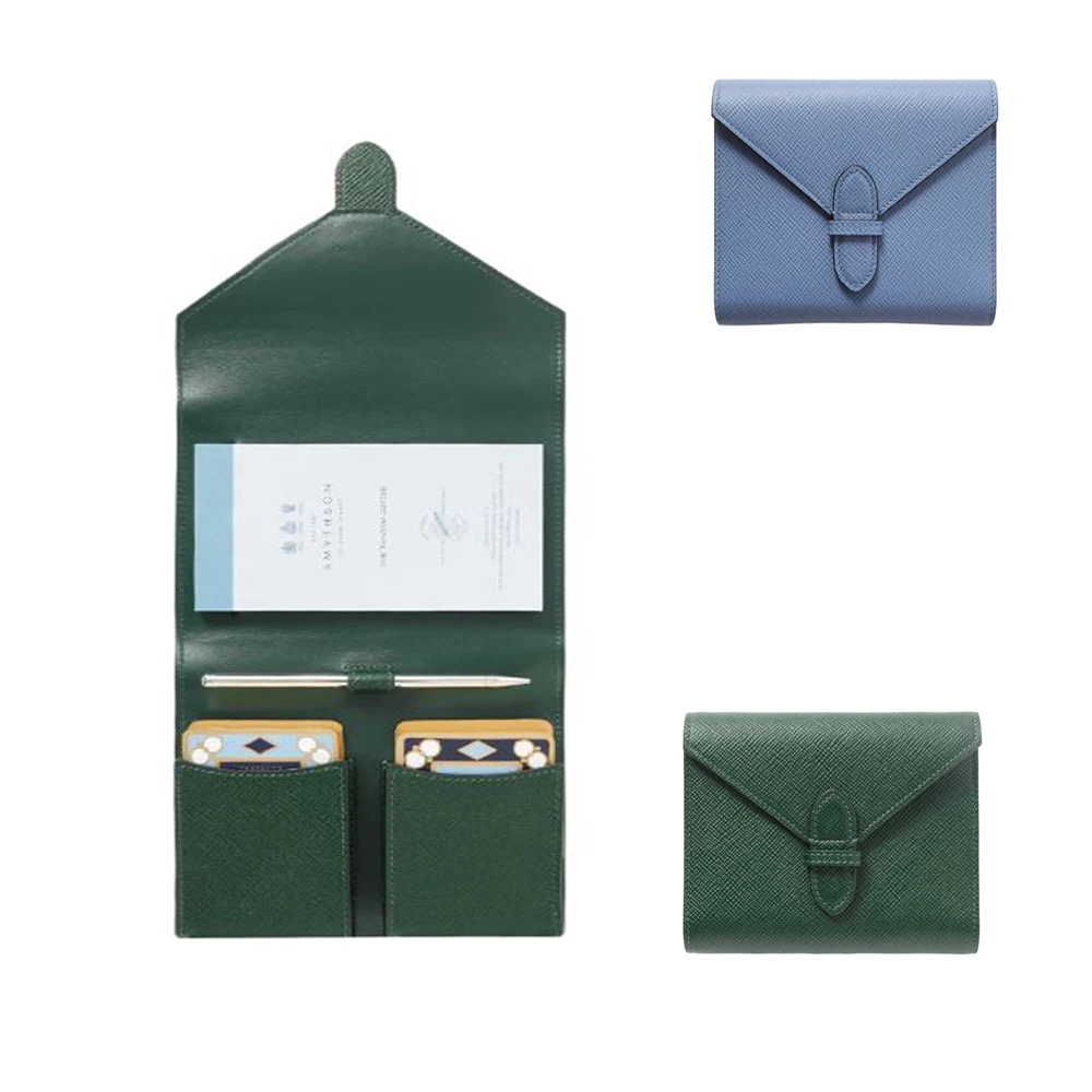 Custom Poker Cards Leather Storage Boxes Playing Cards Poker Game Set With Pen Poker Case