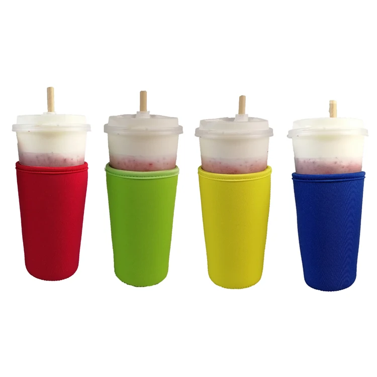 Wholesale Price Reusable Neoprene Insulator Sleeve Coffee Cup Cover for Iced Coffee Cups Cold Drinks