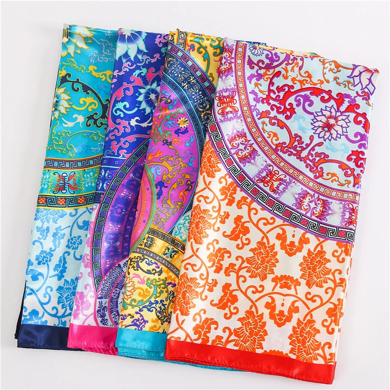 2021 г., популярный стиль, шелковые большие квадратные китайские шарфы с принтом, восстанавливающие древние пучки, капюшон 90 см, оптовая продажа