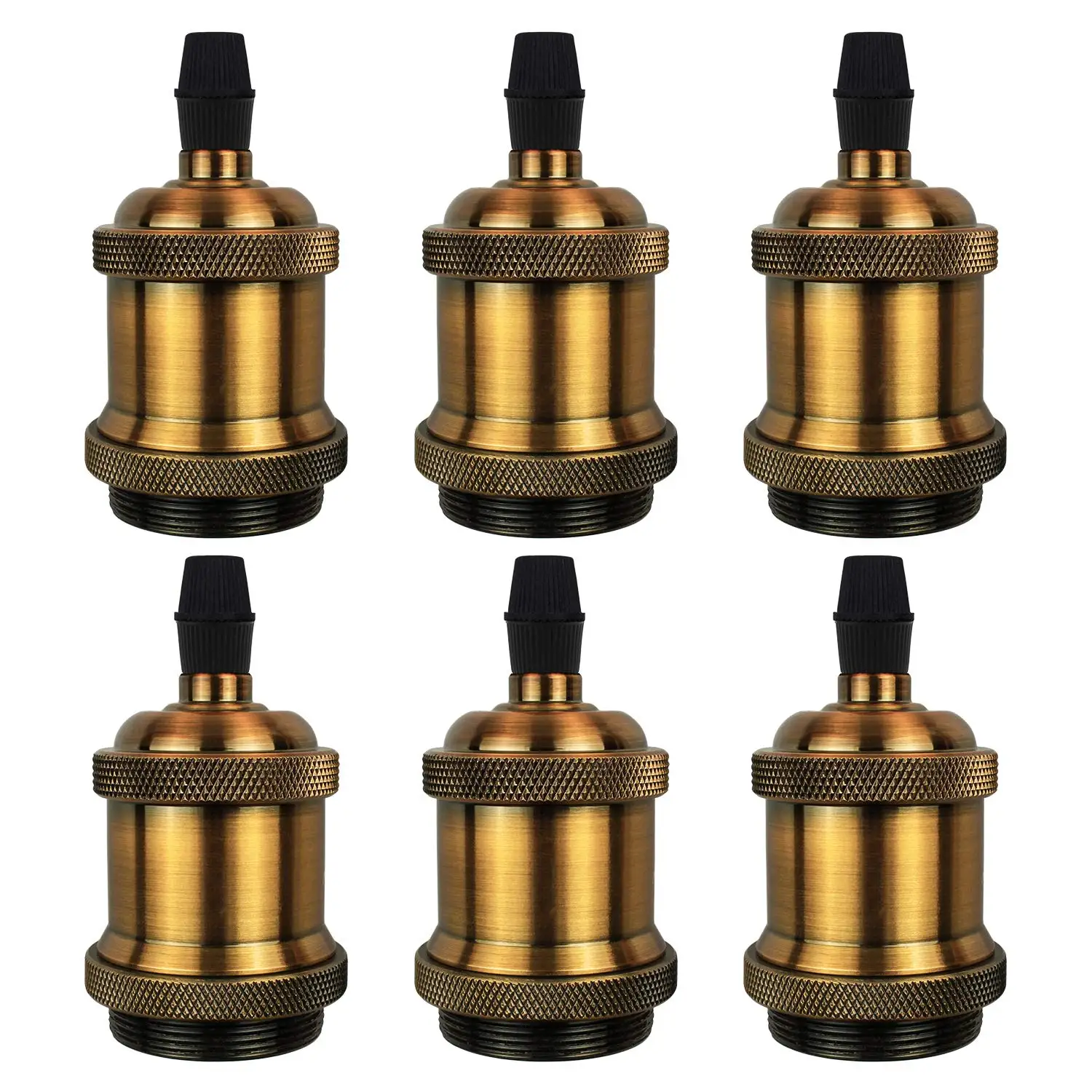 
Vintage lamp socket E26 E27 base antique Edison pendant ceramics light sockets antique brass color industrial lamp holder 