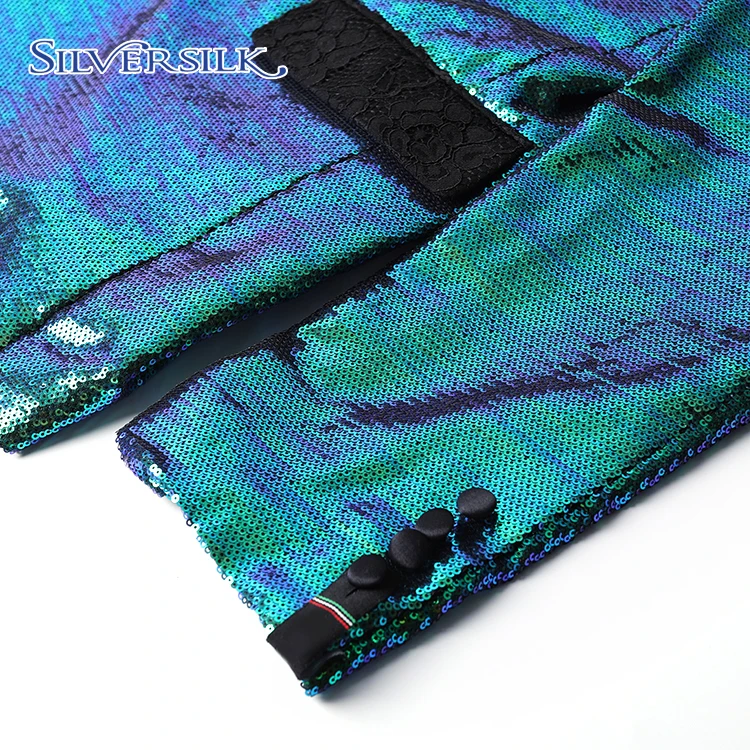 Горячая Распродажа, OEM, воротник-шаль для взрослых, Двусторонняя куртка с блестками для танцев и вечеринок, Мужской Блейзер, пальто