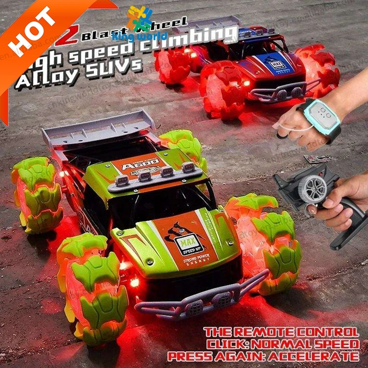 1/12 Explosion Wheel Alloy RC Climbing Car Toy Off-road Remote Control Climber With Music High Speed Radio Control Stunt Car Toy