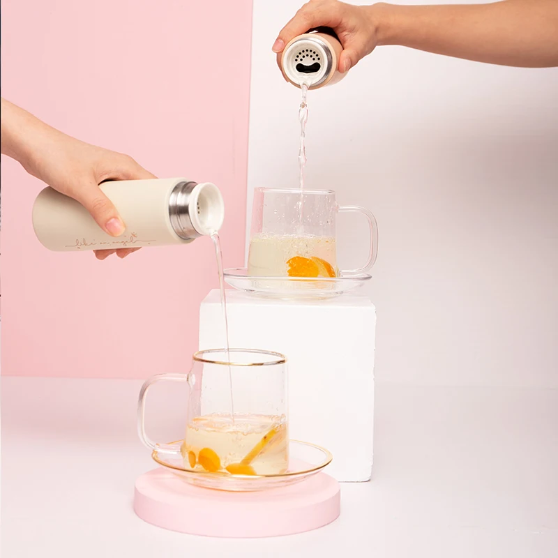 Unique Portable Luxury Outdoors Double Wall Designer Wood Grain Drinking Flasks Vacuum Thermos