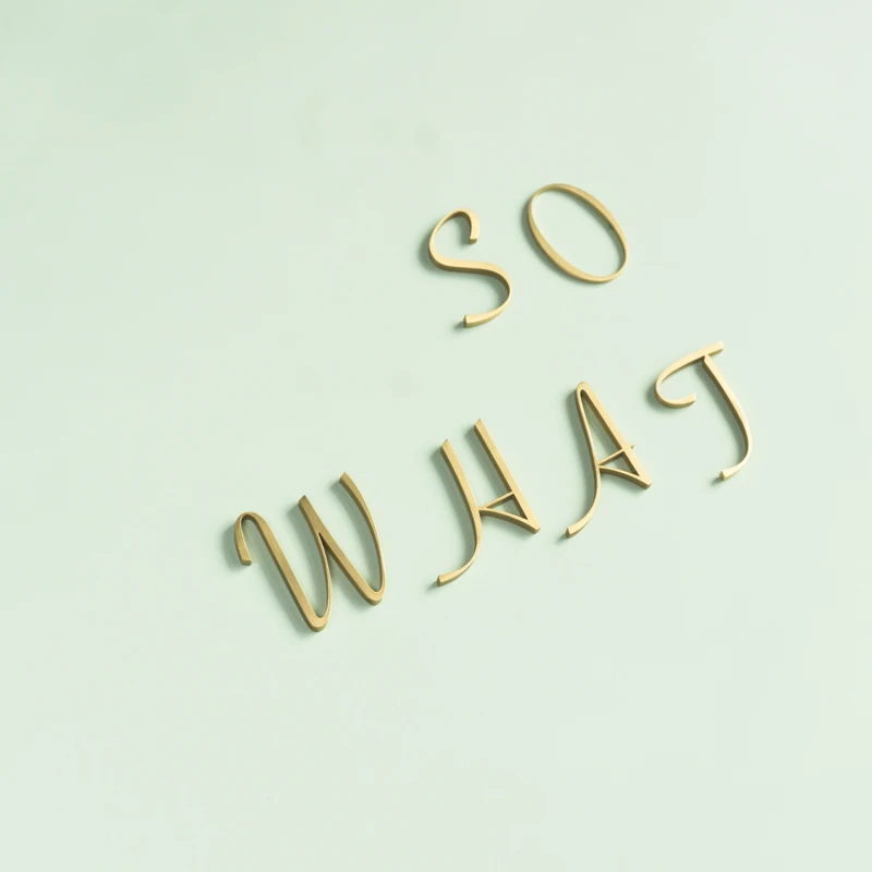 Qiansi WH-0024 Retro Decoration Brass Digital House Number and Letter Self-adhesive Creative Hotel Numbers and Letters Plate