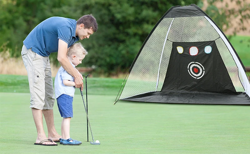 2020 newest backyard mini golf chipping net with portable golf practice mat and balls