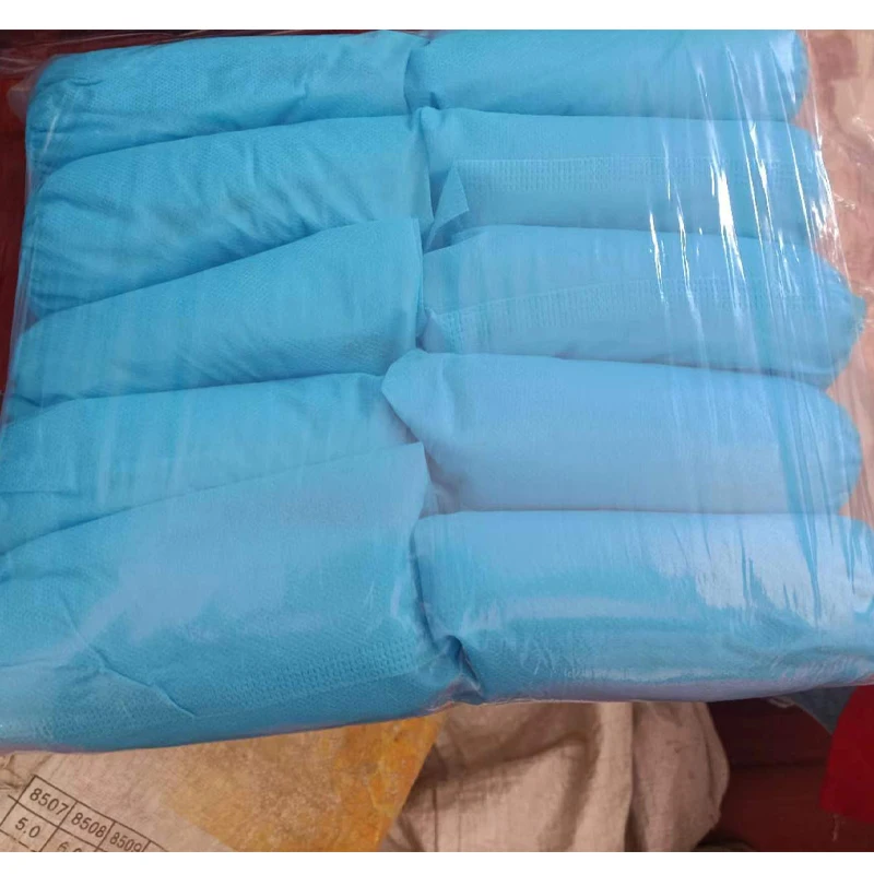 Stock High Quality 35gsm PP Non Woven Blue Surgical Soft Antiskid Shoe Disposable Cover Shoe Cover For Hospital With CE
