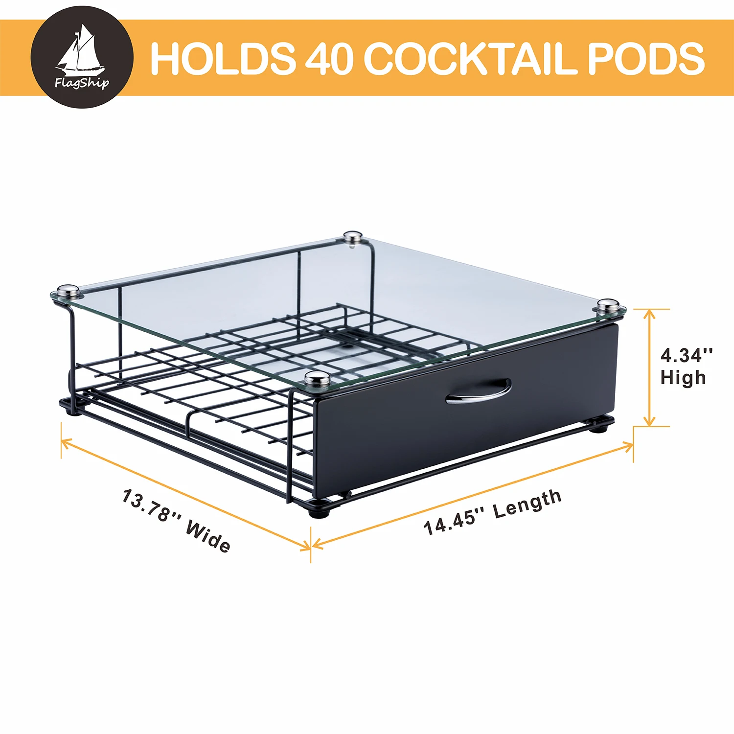 40PCS Glass Top Cocktail Beverage Bartesian Pod Holder Cocktail Capsule Holder coffee pod Cocktail Pod Holder