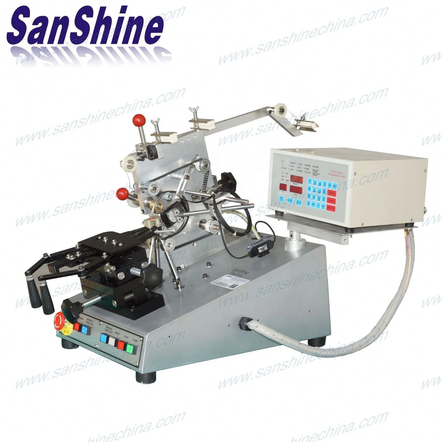 Heavy wire small toroid choke winding machine