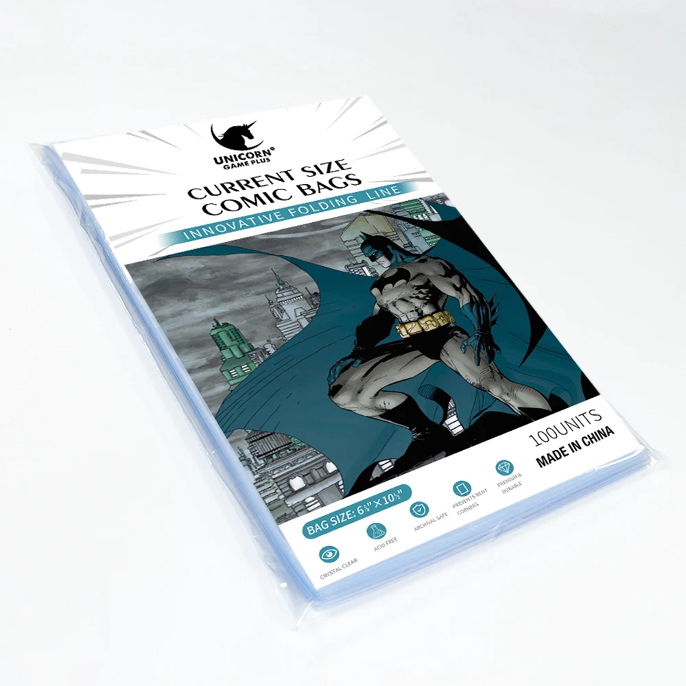 UNICORN GAME PLUS 100 Counts Pack Current/Modern Size Resealable Comic Book Bags