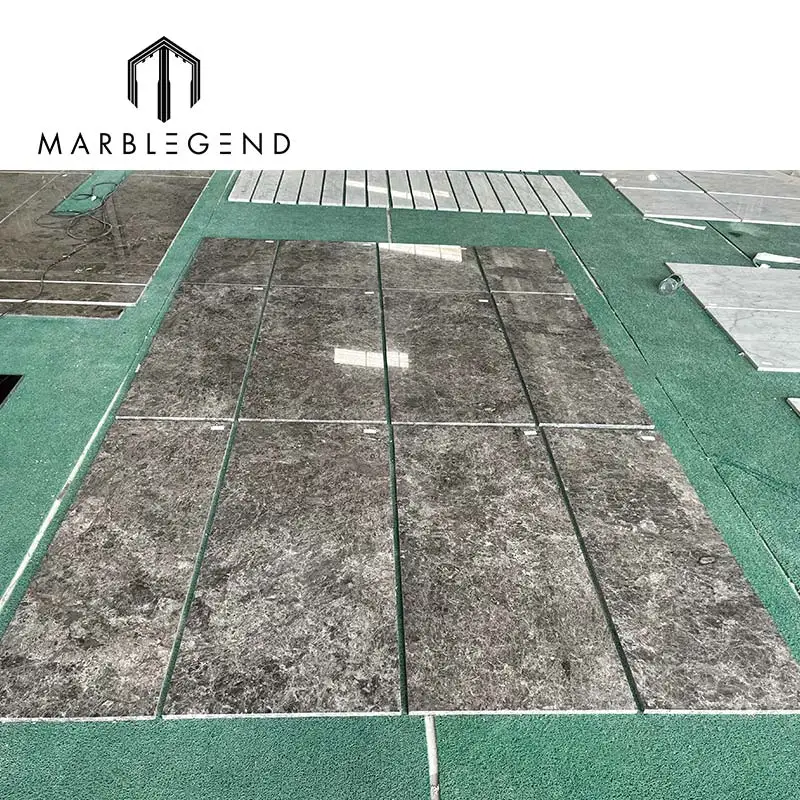 Factory Price High Quality Natural Grey Marble Tiles Cut to Size  Polished Marble Tiles for Modern Floor and Wall