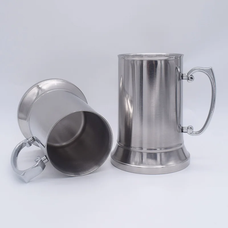 double wall stainless steel 450ml pint tankard mirror finished Beer Tankard beer mug with handle
