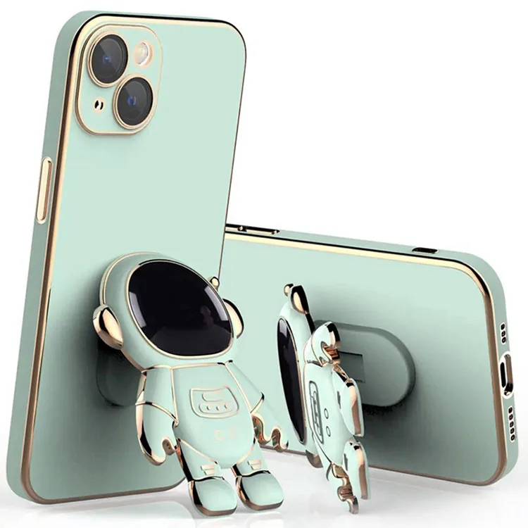 Fashion astronaut stand back cover deluxe plated phone case,back cover fashion astronaut for iPhone 14 new case