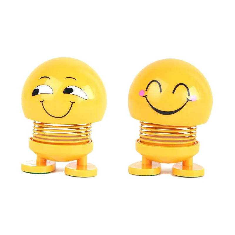 
Smiling face spring doll shaking his head doll emoticons car display creative table happy QQ doll toys 