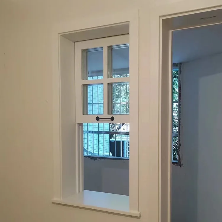 High Quality Double Lowe Glass UPVC Windows Grill Energy-Saving Single Hung Window