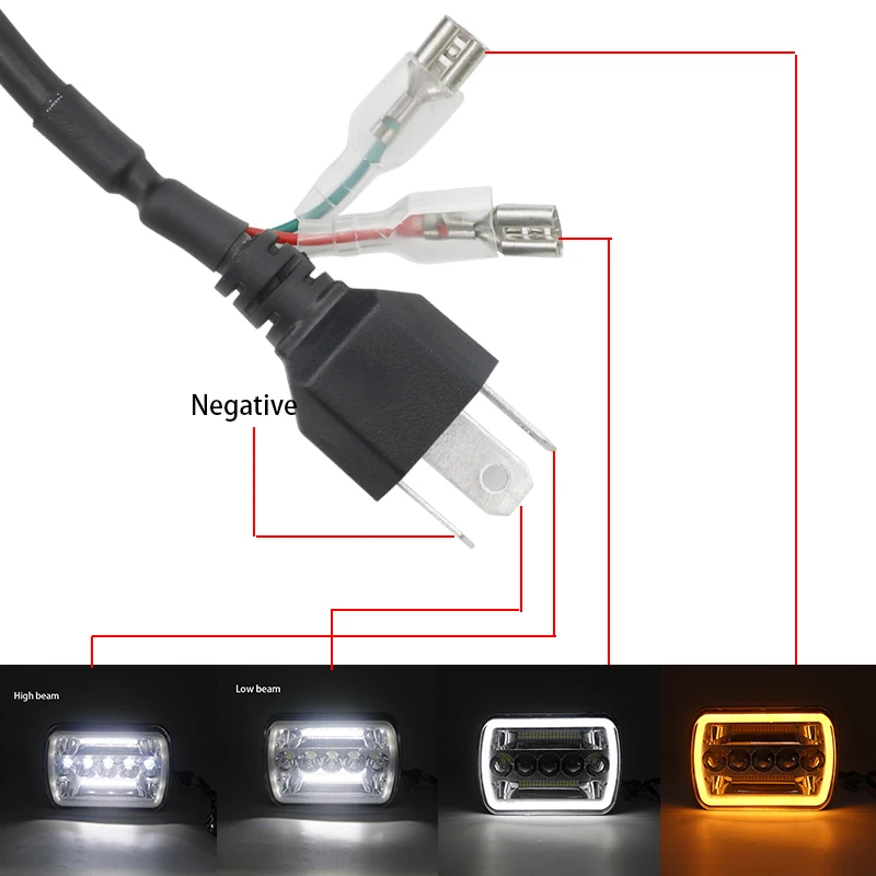 5x7 7x6 inch Square LED Headlamp Angel Eyes DRL Turning Replaces for jeep cherokee xj headlight