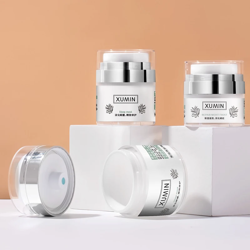 Wholesale Cosmetic 15ml 30ml 50ml Airless Pump Jar Container Empty White Plastic Cosmetic Jars for Skincare