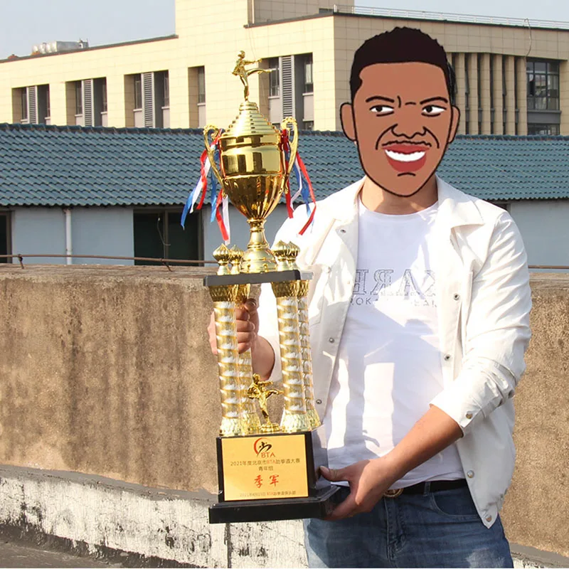 hot sale luxury trophy 4 columns style world sport tennis badminton award cup 60inch tall