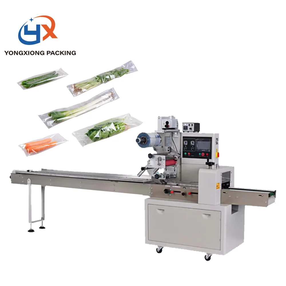 Automatic YX 250  Horizontal Flow Wrapping Wrapper Machine for Vegetable Cucumber