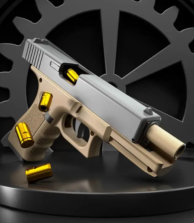 Pistol Soft Bullet Shell Ejection Blaster Automatic Continuous Shooting Toy Gun Adults Boys Birthday Gifts Outdoor Handgun