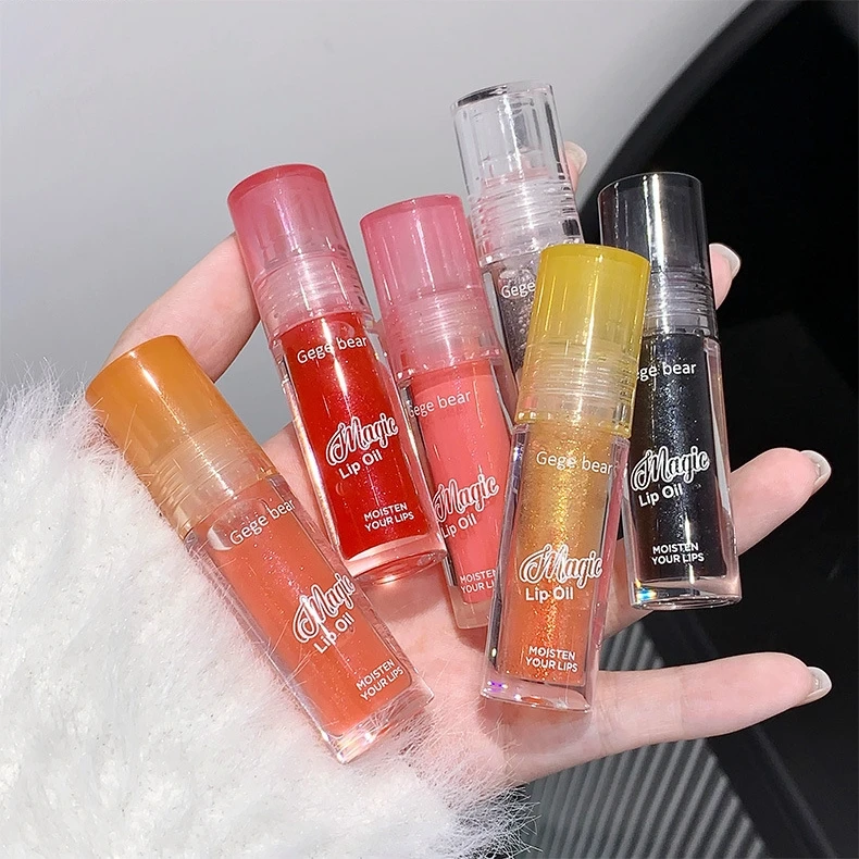 Gege Bear Lip Skin Care Product Hydration High Shine Pearl Lipgloss Non-sticky Moist Fruit Juice Magic Lip Gloss Oil