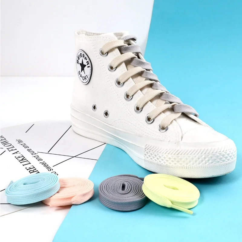 21 colors Casual Sneakers Accessories shoelace Flat Elastic ShoeLaces For Kids And Adult Double Hollow Woven Shoe laces