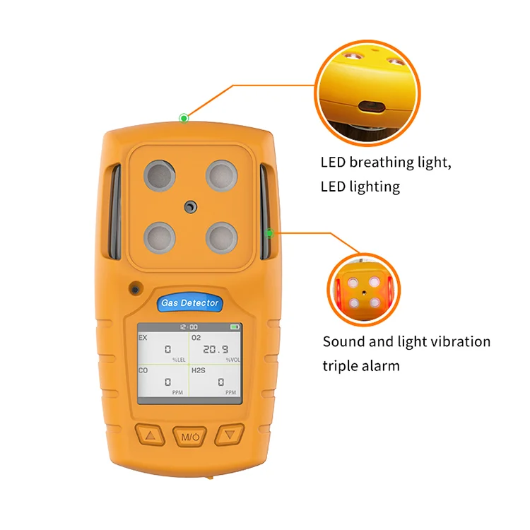 4 in 1 Oxygen multi gas detection monitor detector,hydrogen sulfide (H2S Monitor), carbon monoxide (CO Monitor)