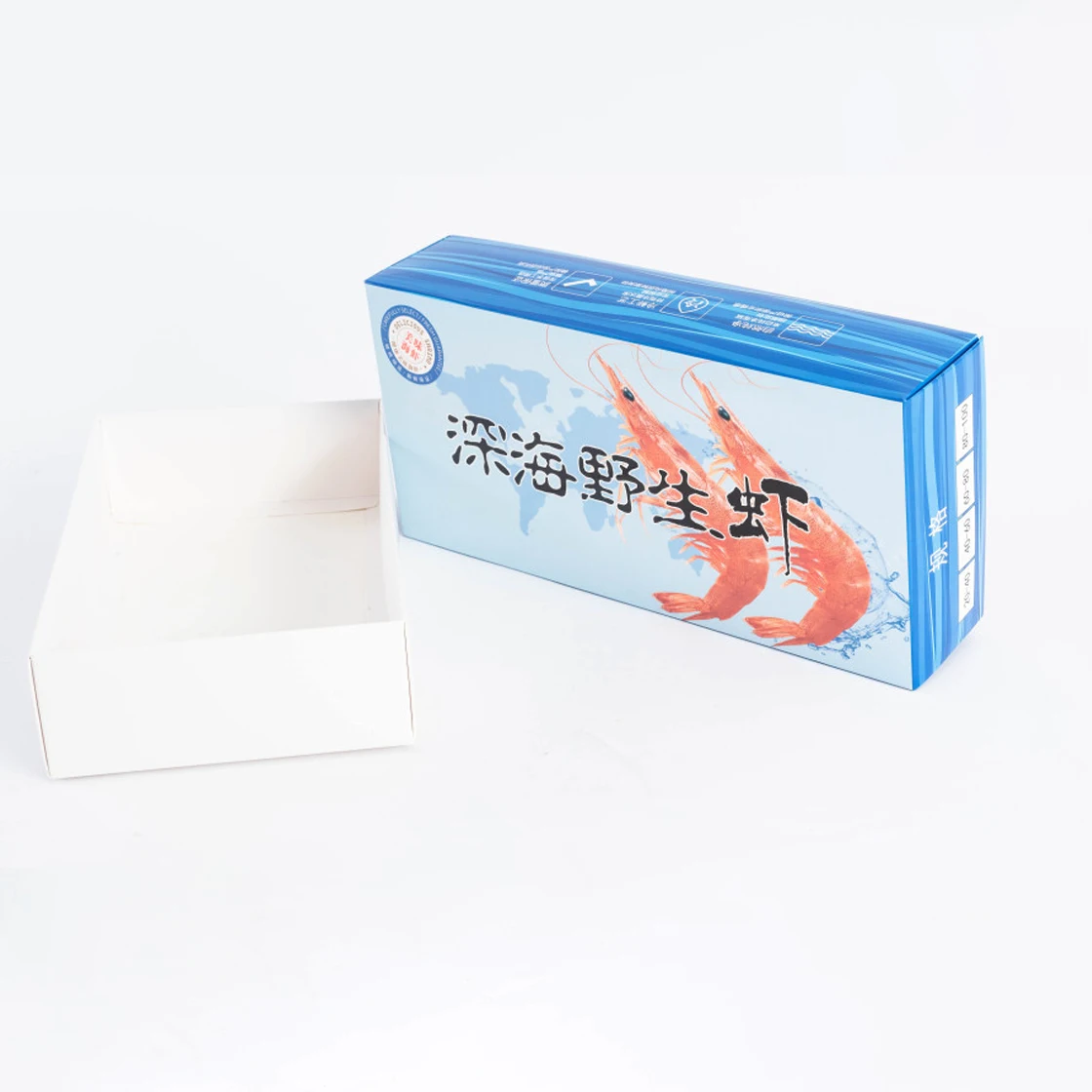 Wholesale Custom Logo Shrimp Lobster Frozen Seafood Packaging Boxes Wax Cardboard Paper Frozen Food Seafood Gift Boxes